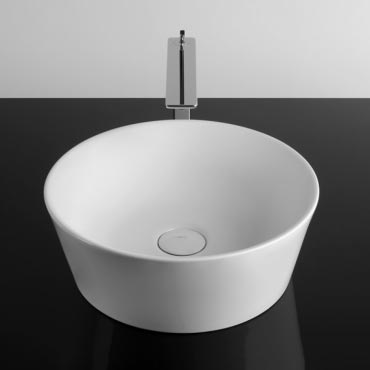 Soul 1 Countertop Washbasin H18 Dia42 / H18 Cm With Drain In Black Finish