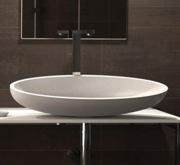 Kool Xl Fl Washbasin In Vetro Freddo 650 X 400 Mm In White Colour