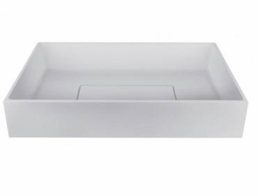 Mimi Counter Washbasin In White Vetro Freddo Without Overflow Waste