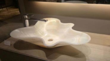 Bowl No.1 Counter Top Wash Basin In White Onxy Finish ( 70 X 60 X H16 Cm ).