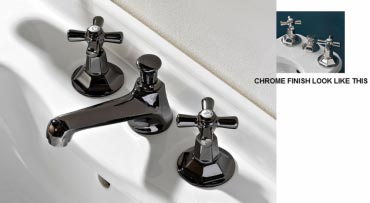 Deco Prestige 3 Hole Basin Mixer With High Spout And Puw