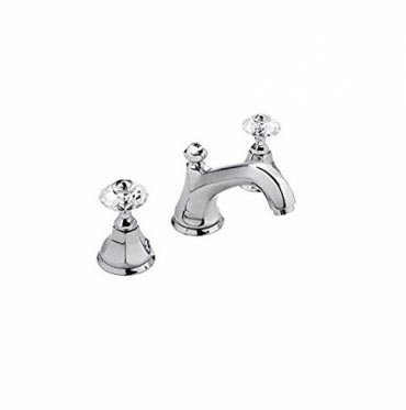 Teide Three Hole Basin Mixer With Crystal Handle  Lever