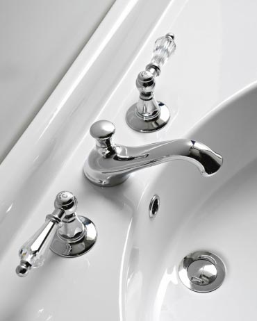 Livia 3 Hole Basin Mixer With Puw With Swarovski  Lever